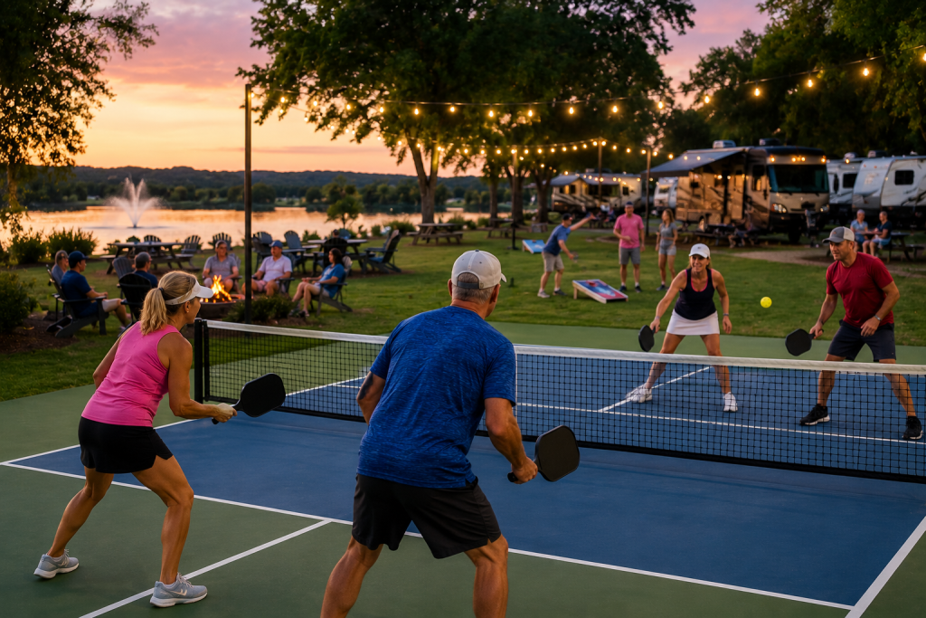 pickleball spring lake rv resort in Wichita