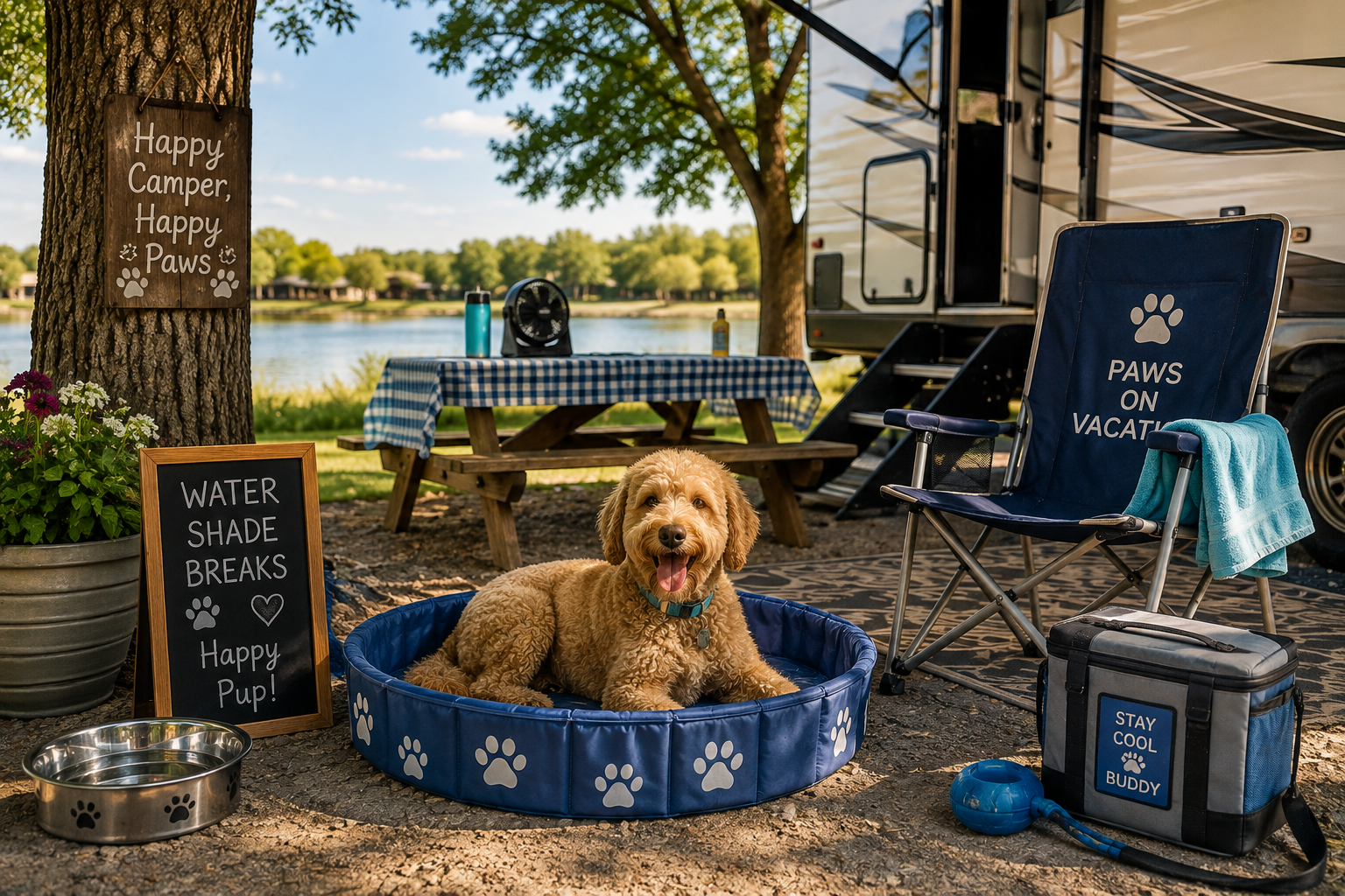 keeping dogs cool RV park summer in wichita