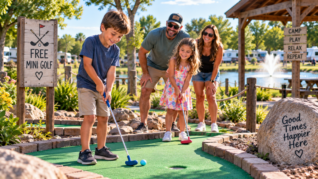 free mini golf Spring Lake RV Resort in Wichita